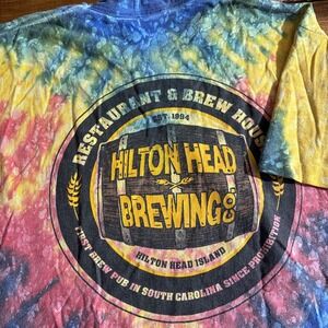 Vtg Hilton Head Brewing Co Shirt Men XL Tie Dye Single Stitch South Carolina USA